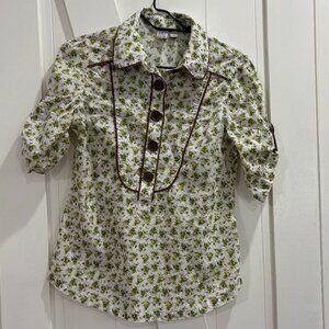 So Wear It, Declare It Vintage Cottagecore Blouse with Buttons